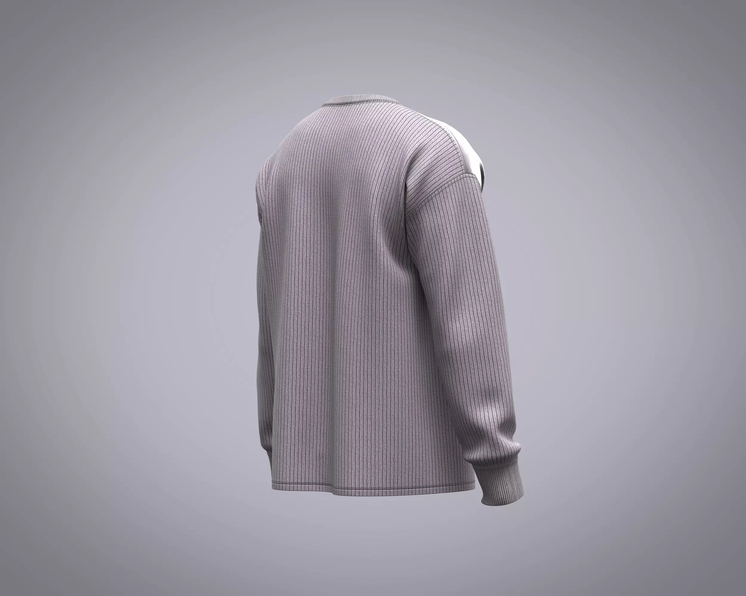 Mens sweater with cut and sew patch work with different fabric 3D model_3