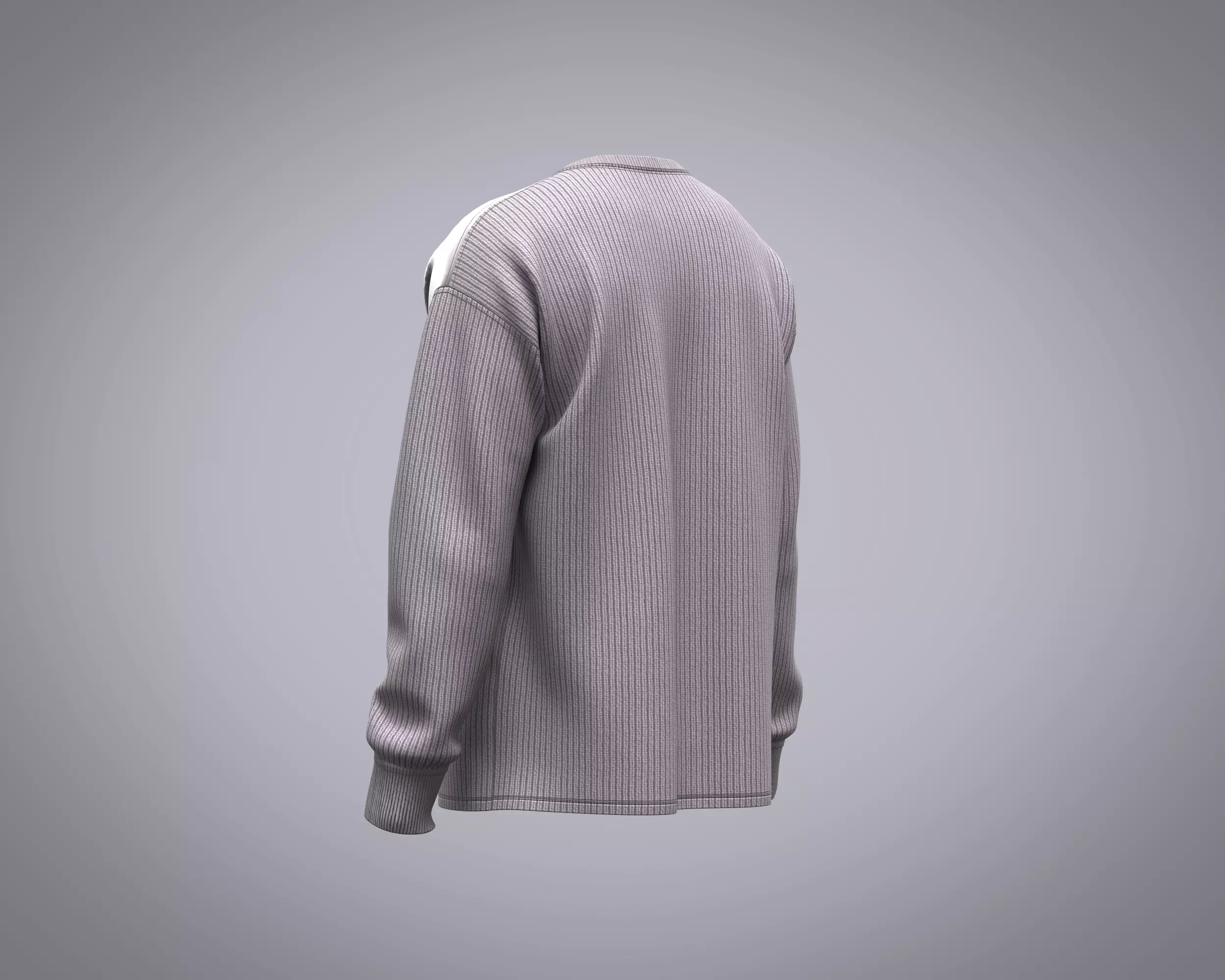 Mens sweater with cut and sew patch work with different fabric 3D model_5