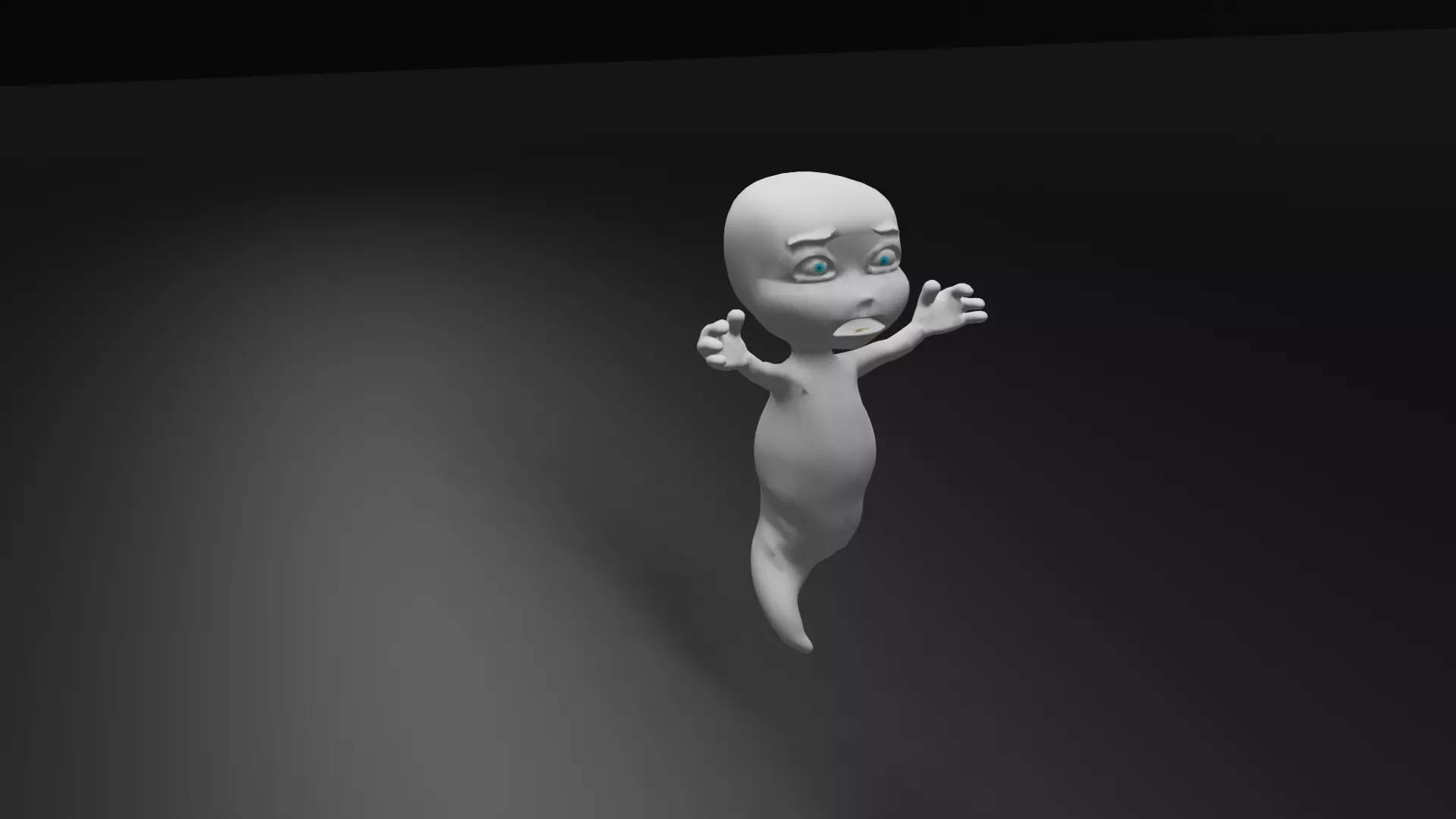 Cute Ghost Low-poly 3D model_0