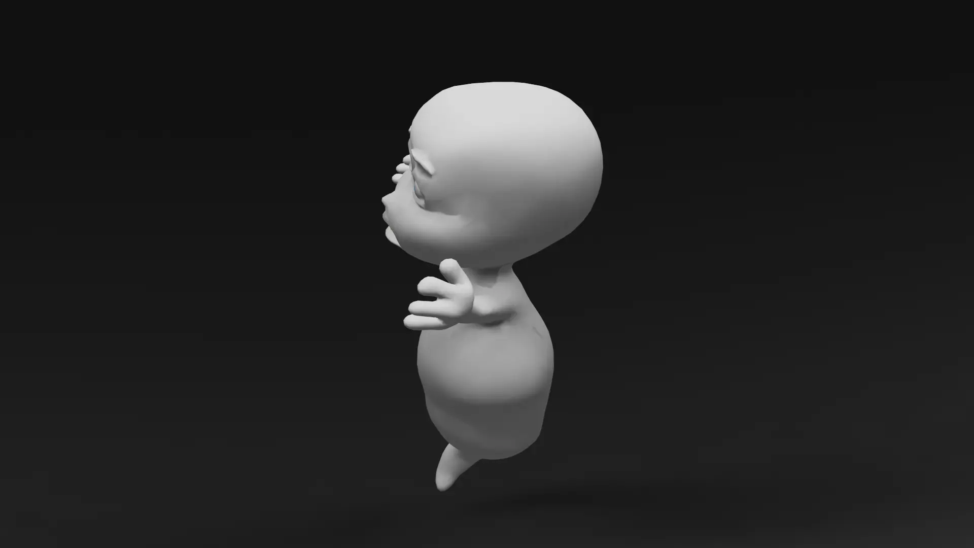 Cute Ghost Low-poly 3D model_1