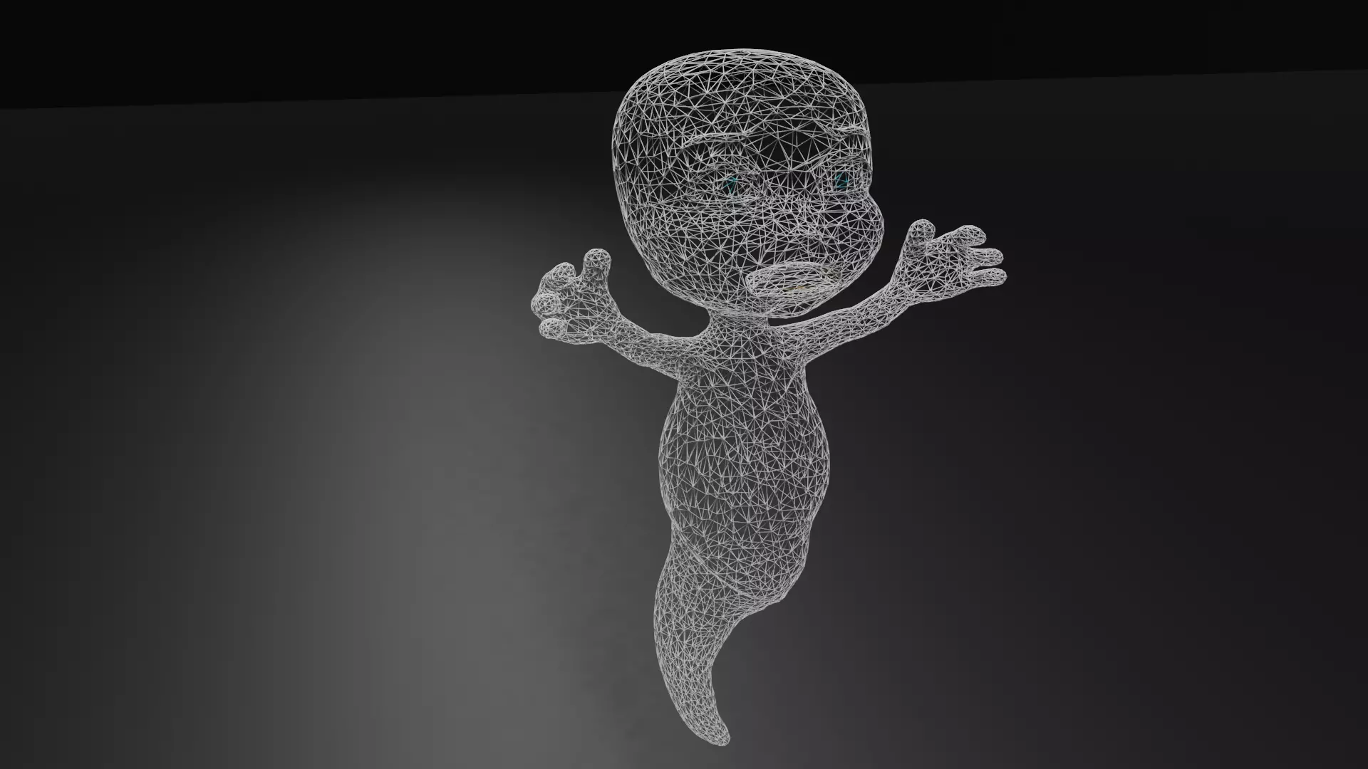Cute Ghost Low-poly 3D model_2