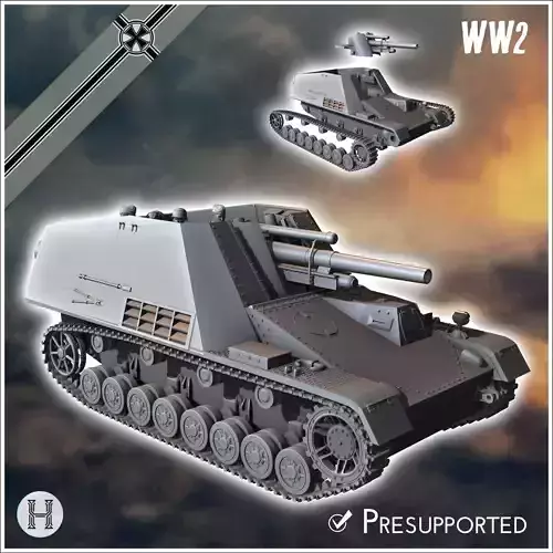 Hummel-Wespe 105mm SPG - Germany Eastern Western Front Normandy  3D print model