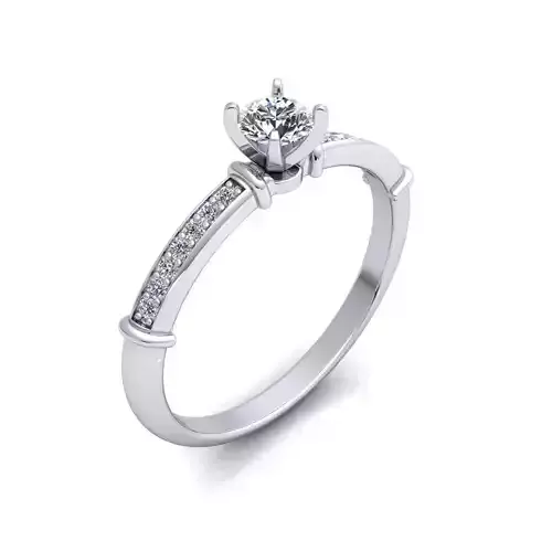 Round diamond wedding set ring