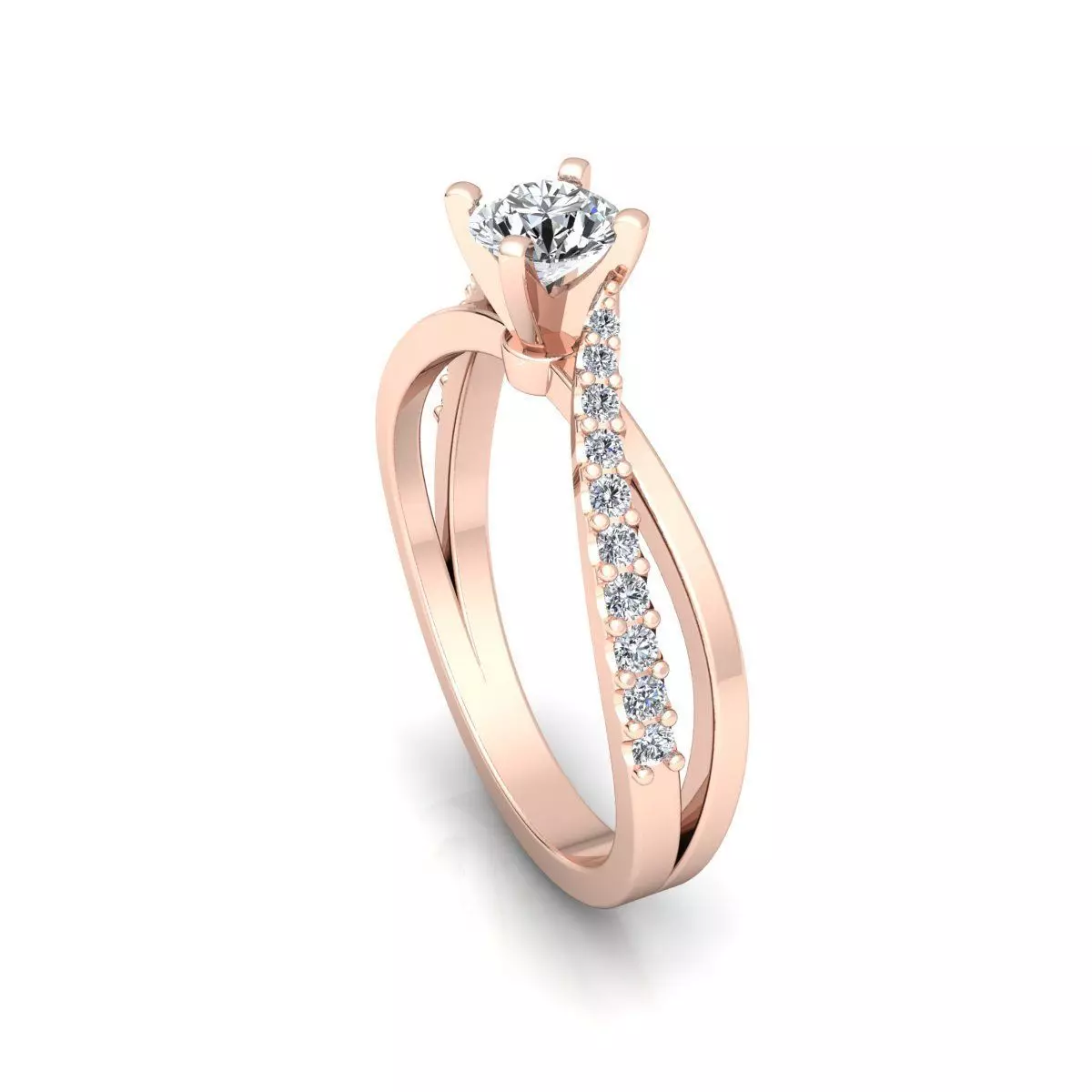 Engagement wedding ring 3D print model_10