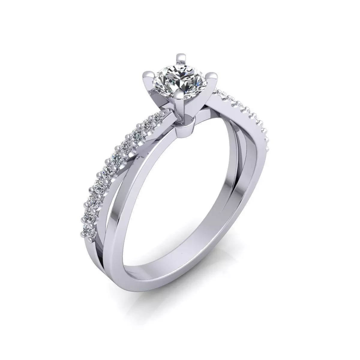 Engagement wedding ring 3D print model_0