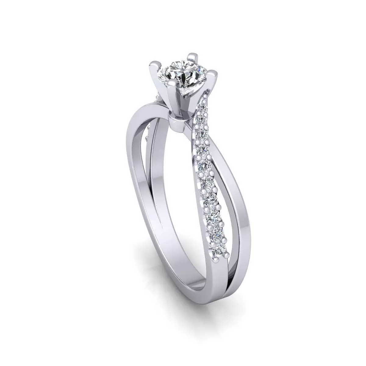 Engagement wedding ring 3D print model_9