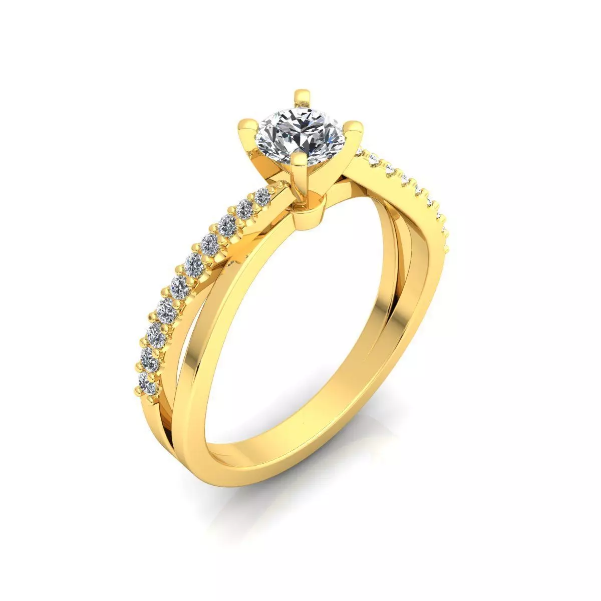 Engagement wedding ring 3D print model_2