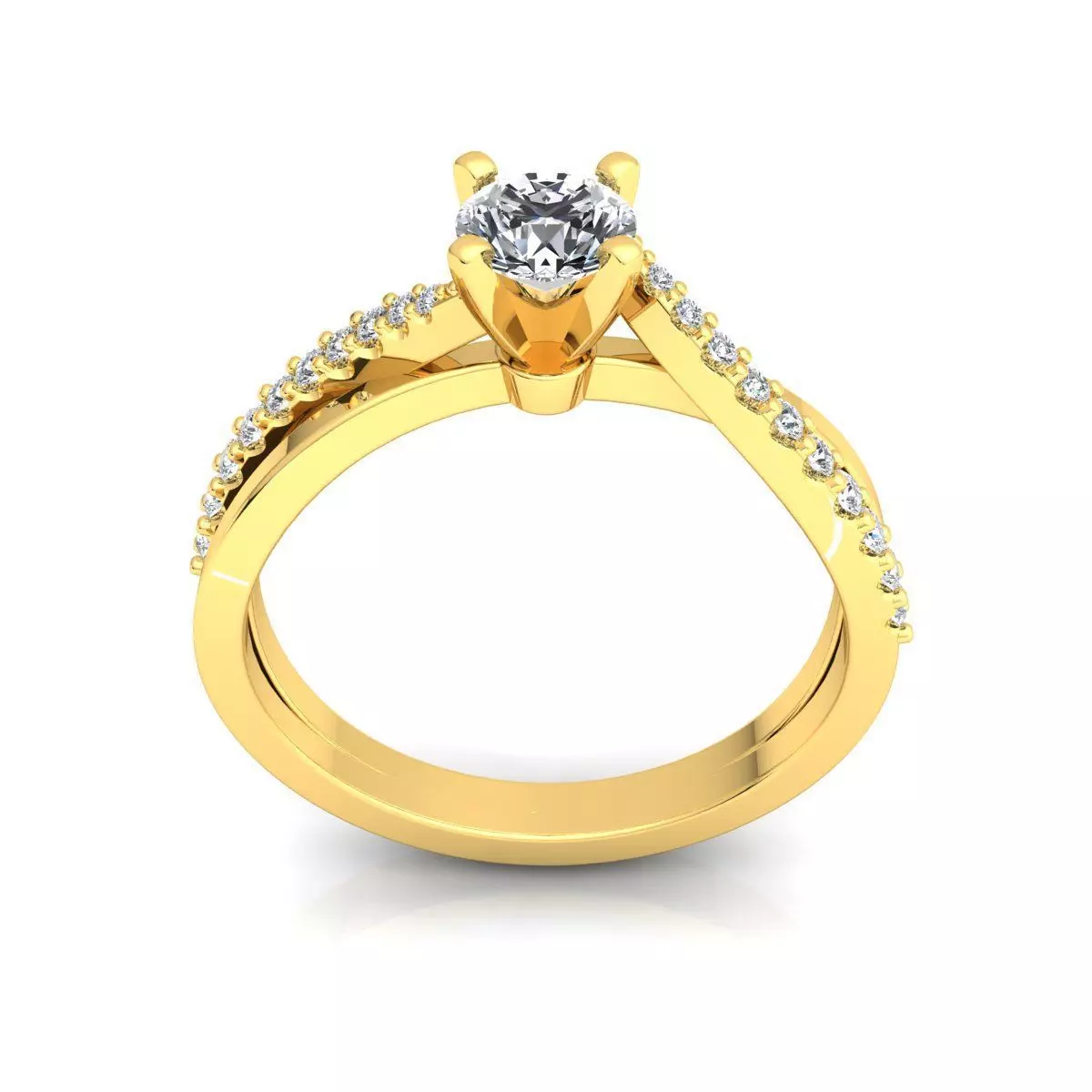 Engagement wedding ring 3D print model_5
