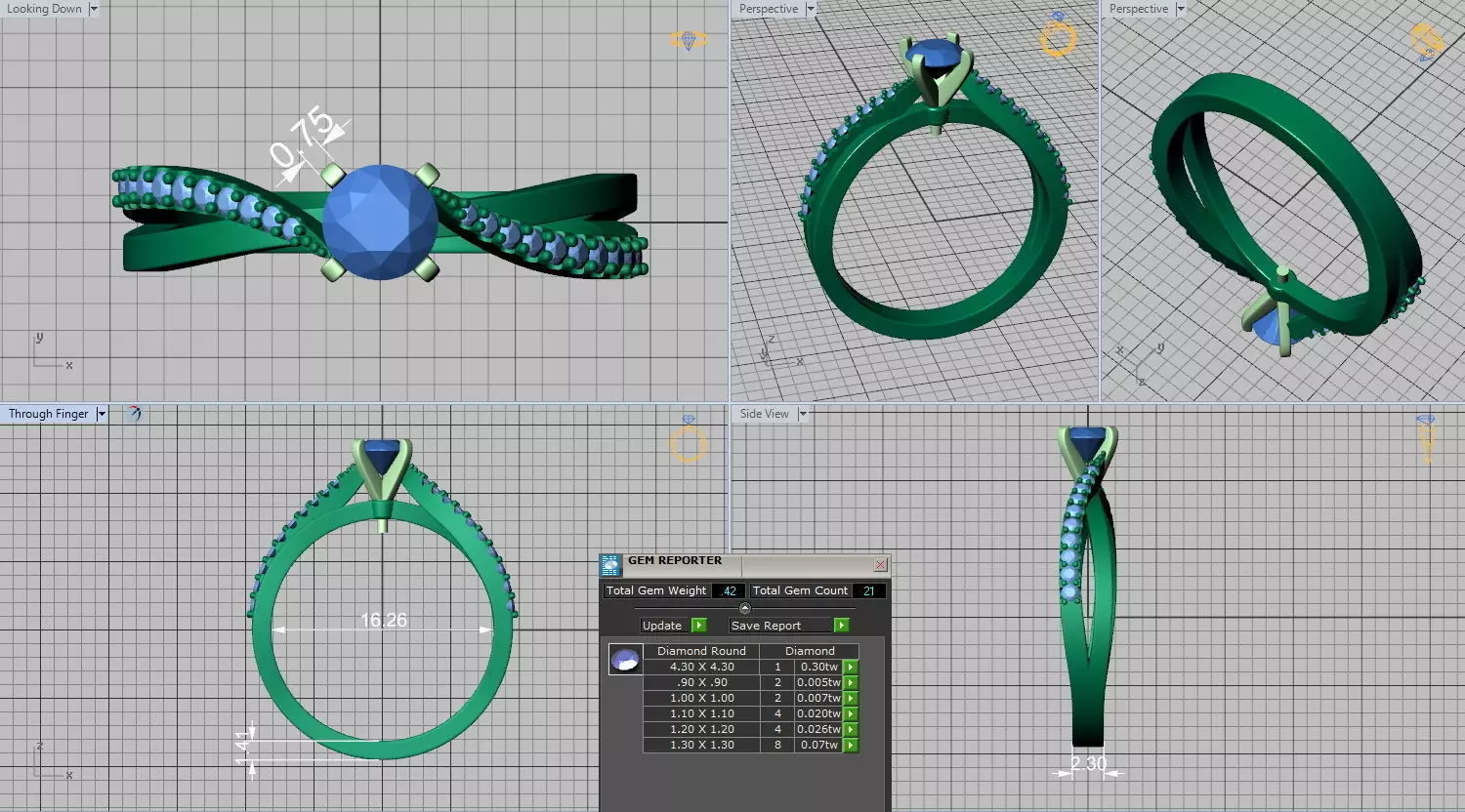 Engagement wedding ring 3D print model_12