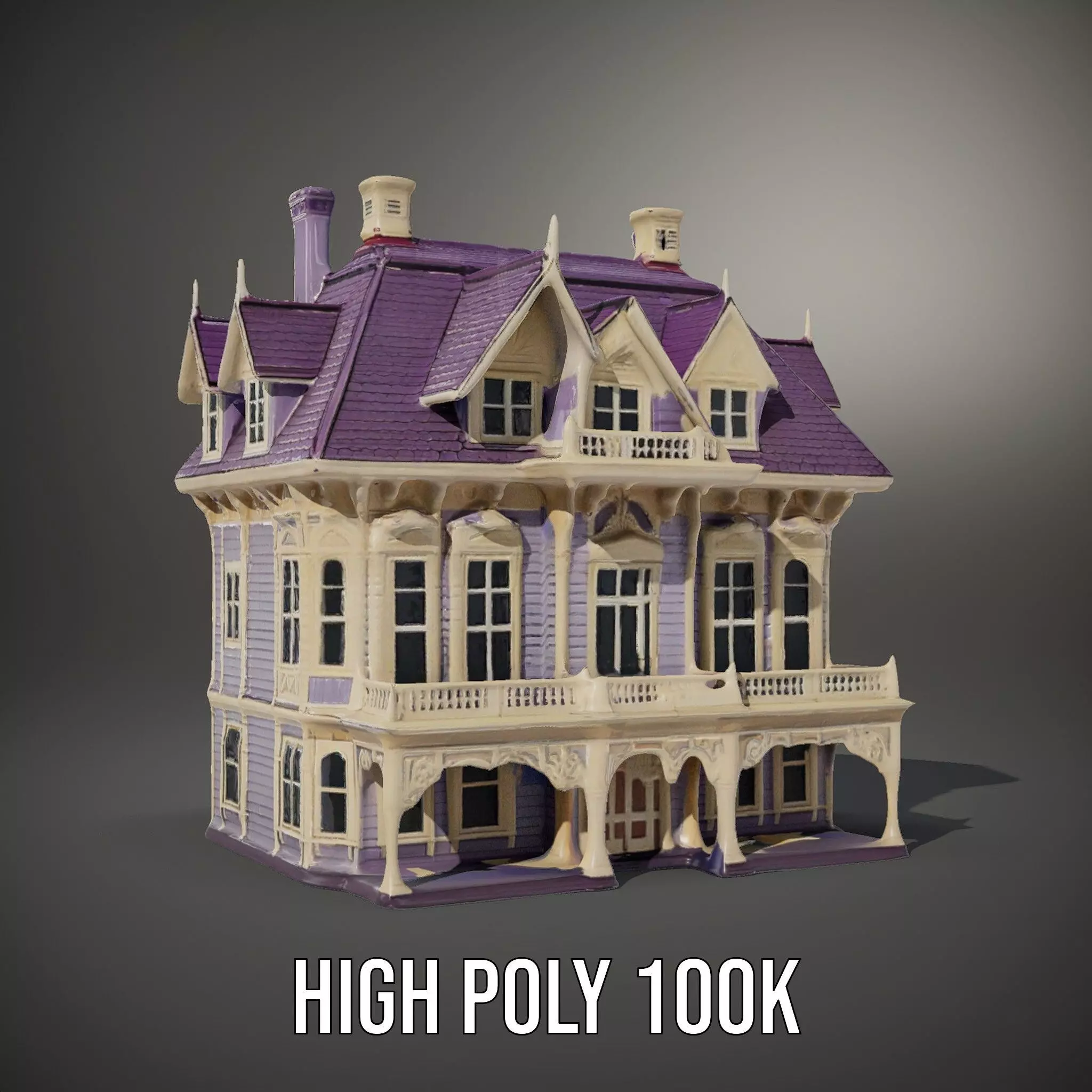 Victorian Lavender House model pack Low-poly 3D model_9