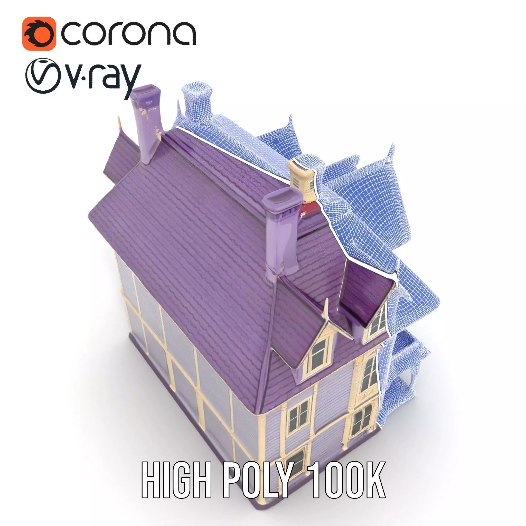 Victorian Lavender House model pack Low-poly 3D model_34