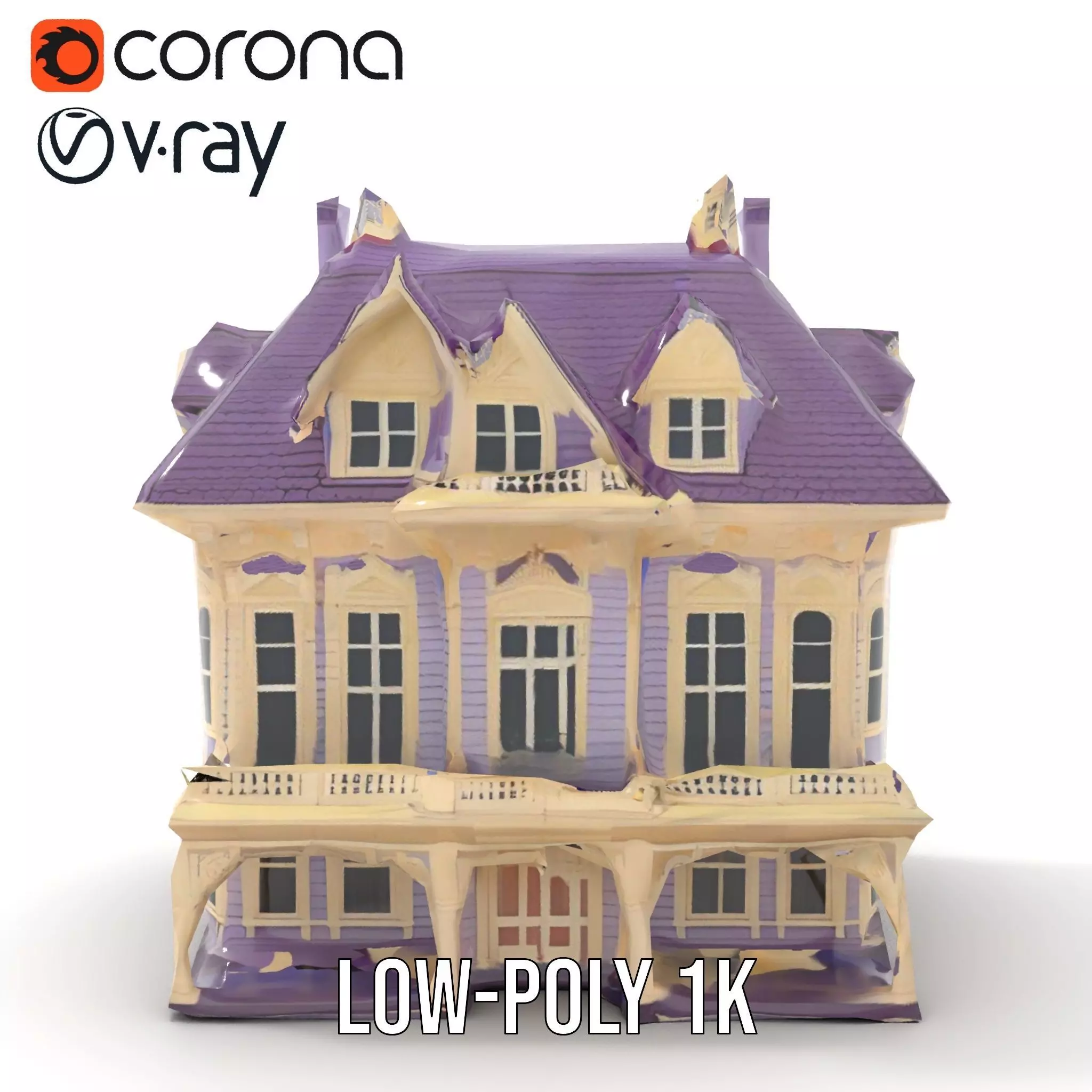 Victorian Lavender House model pack Low-poly 3D model_13