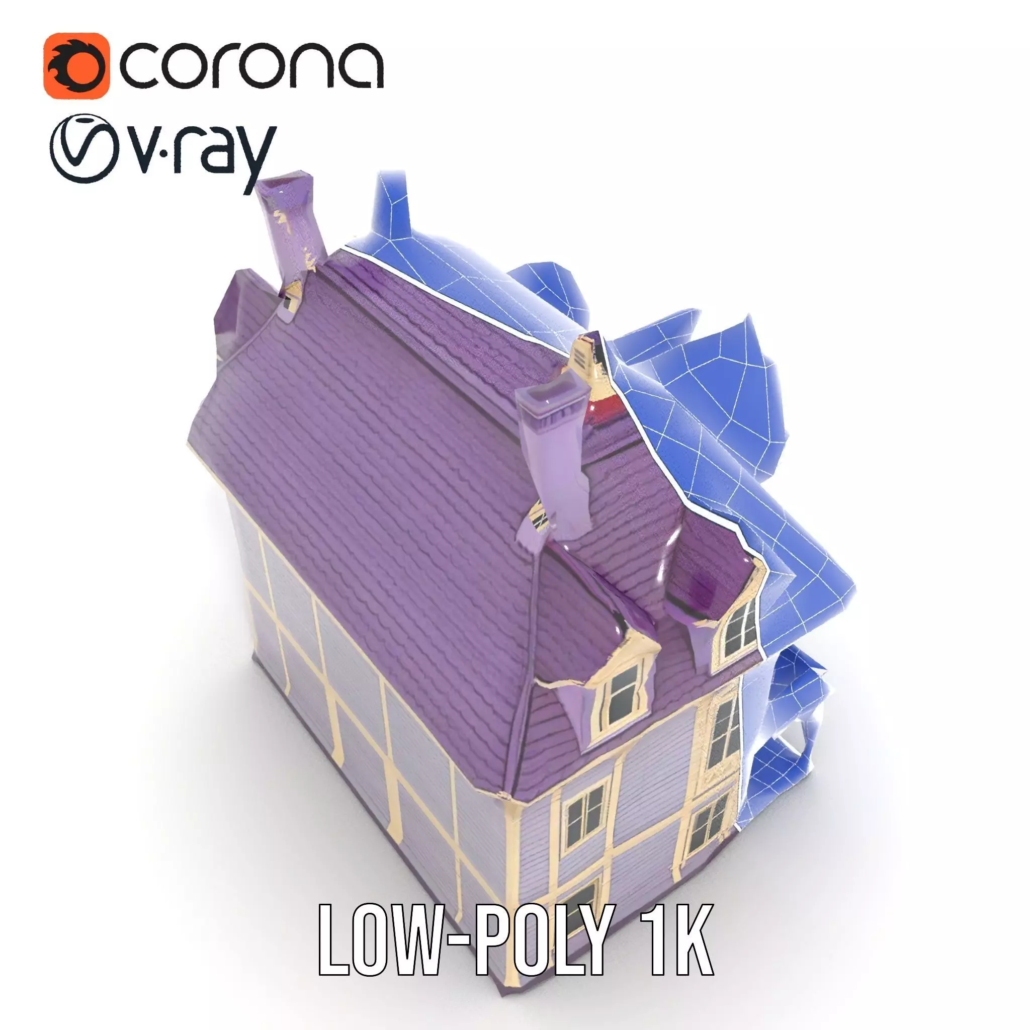 Victorian Lavender House model pack Low-poly 3D model_18