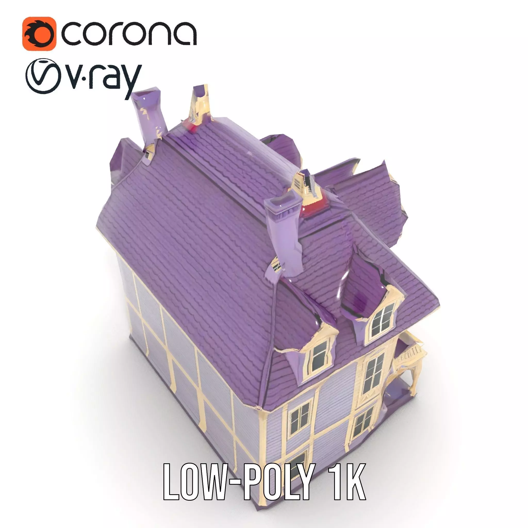 Victorian Lavender House model pack Low-poly 3D model_23