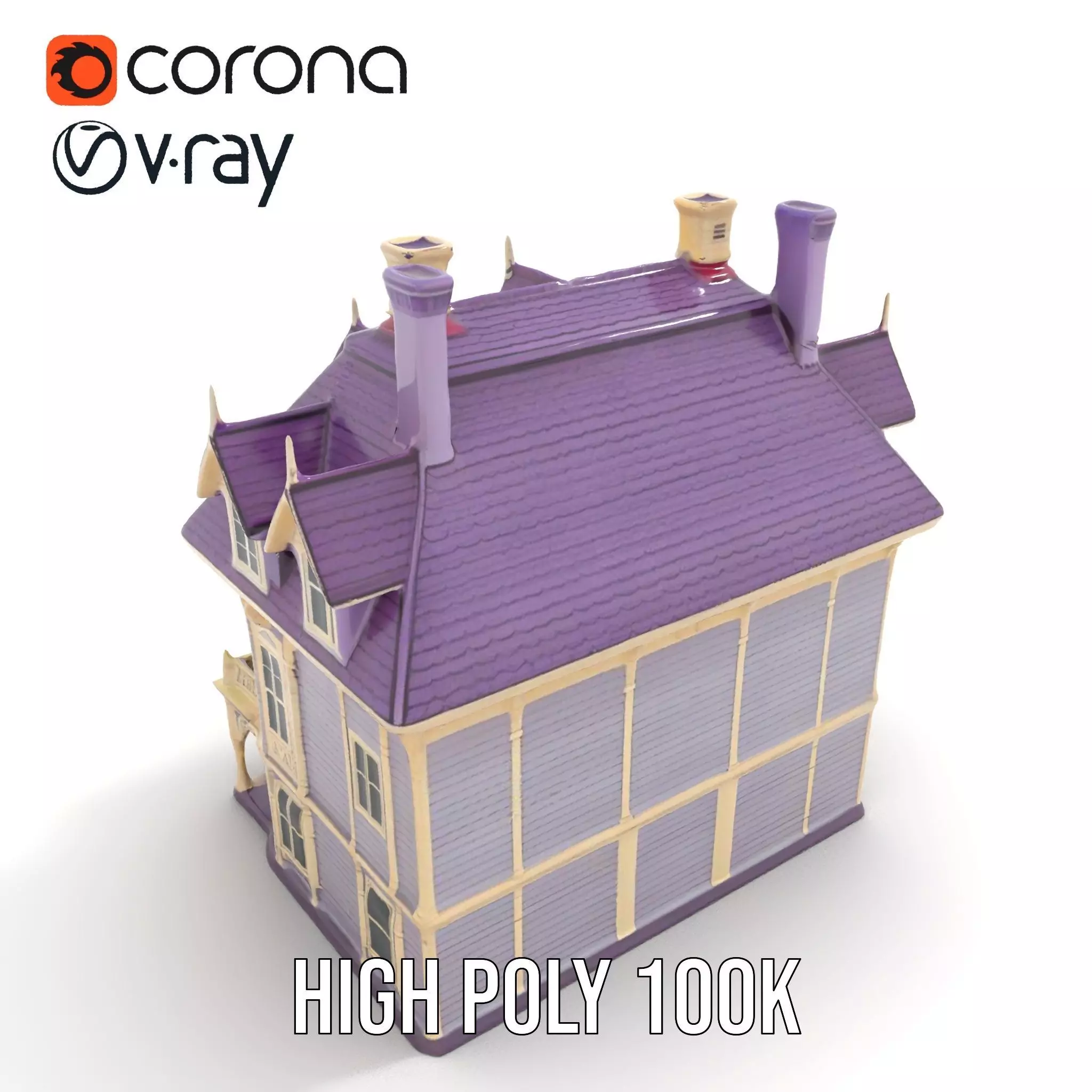 Victorian Lavender House model pack Low-poly 3D model_19