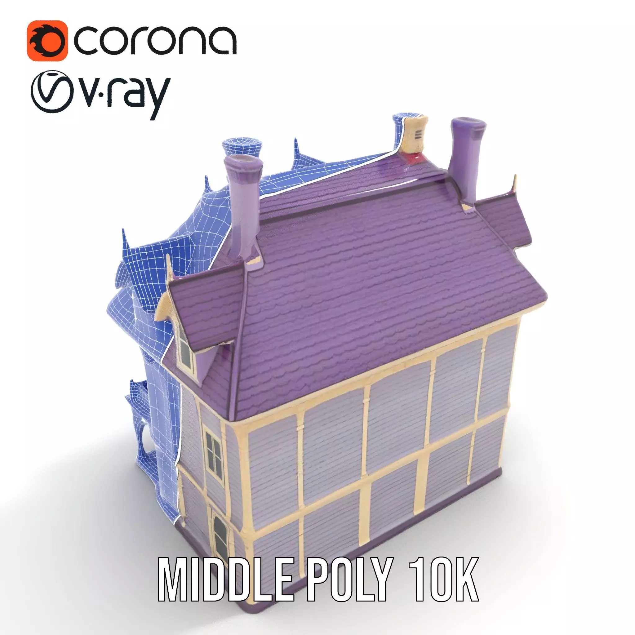 Victorian Lavender House model pack Low-poly 3D model_24