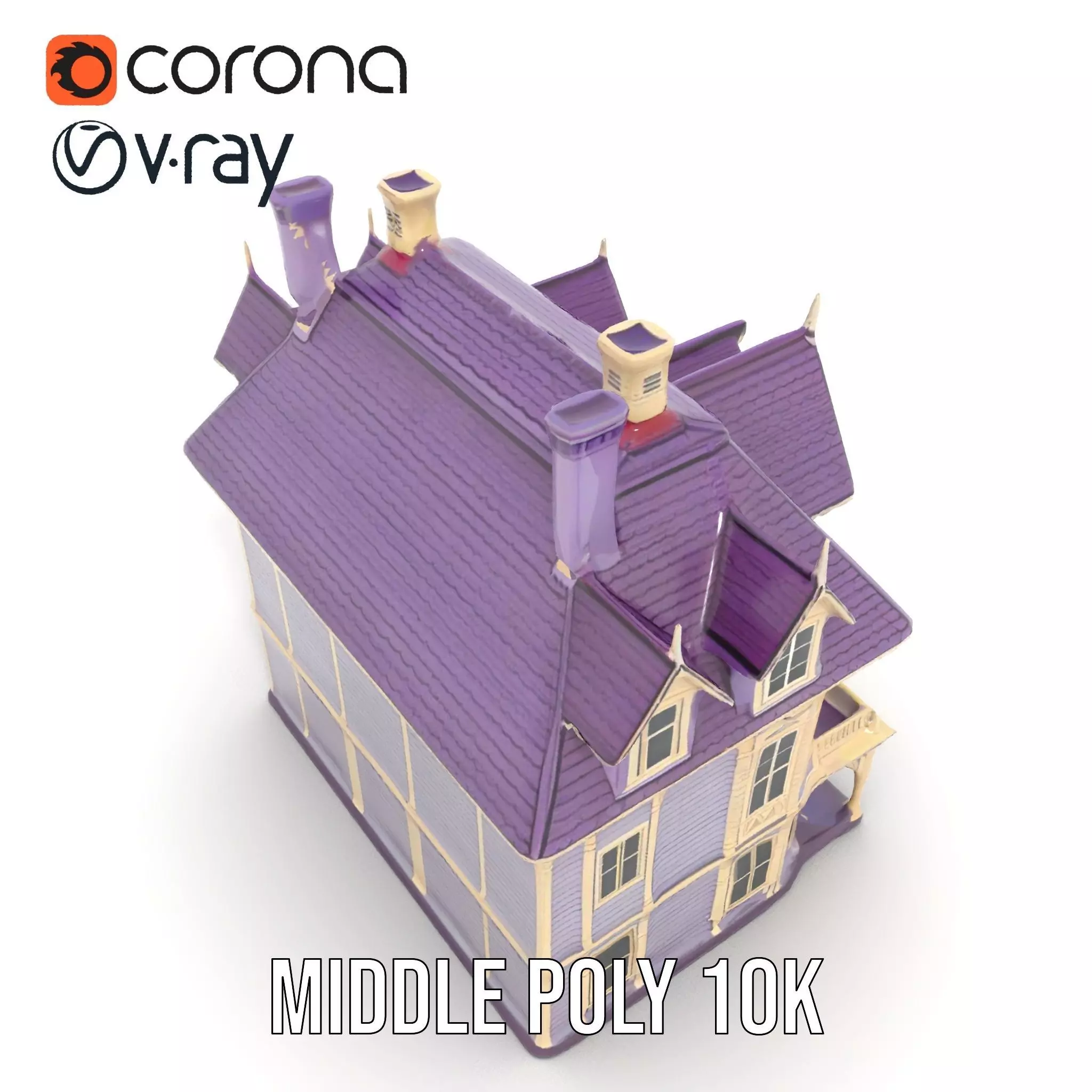 Victorian Lavender House model pack Low-poly 3D model_7