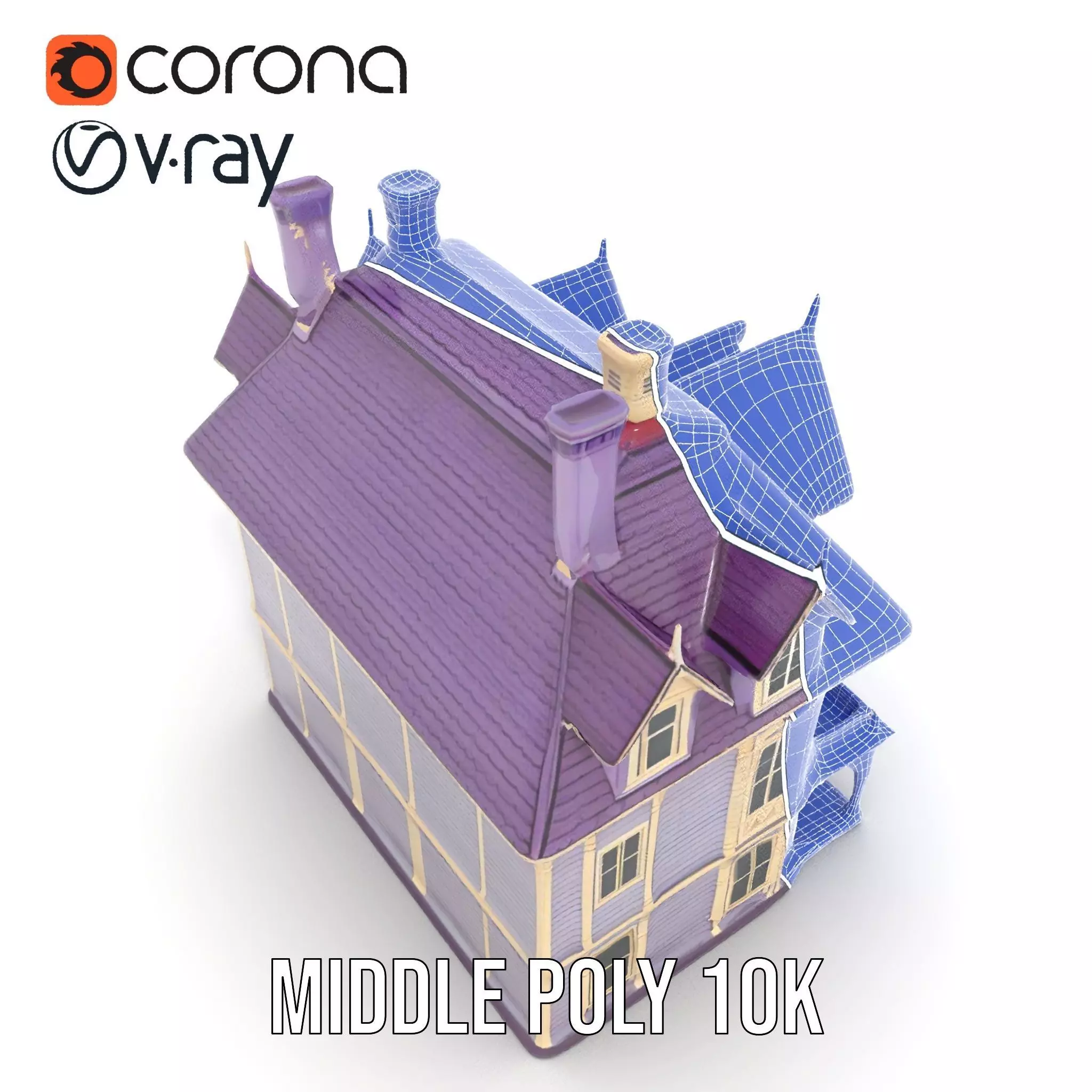 Victorian Lavender House model pack Low-poly 3D model_27
