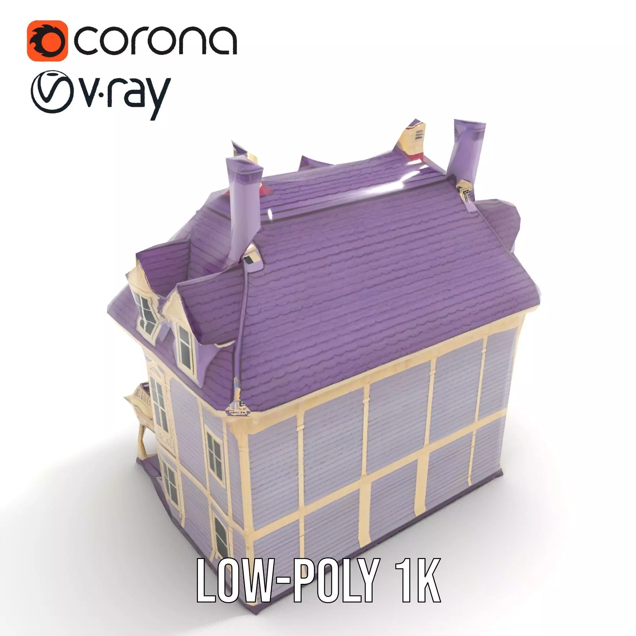 Victorian Lavender House model pack Low-poly 3D model_8