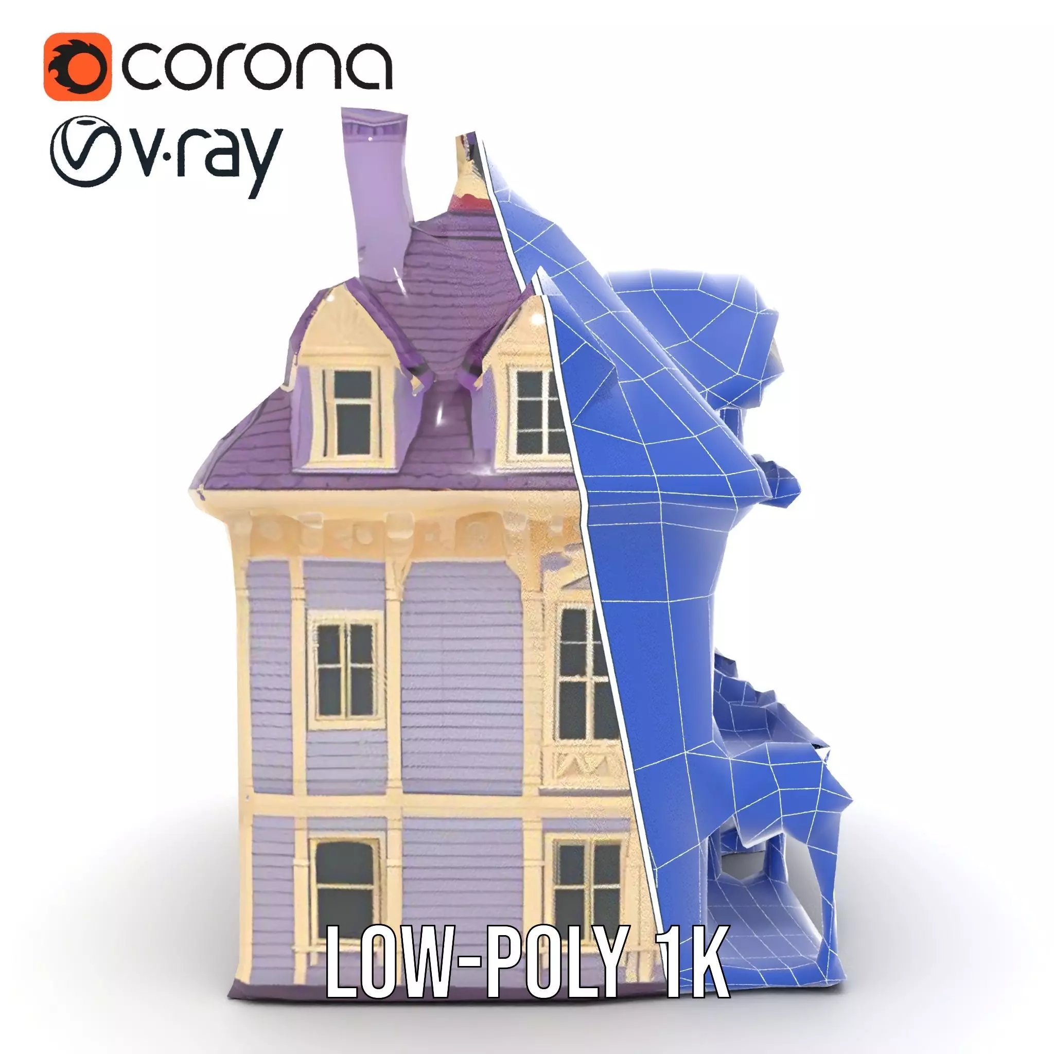 Victorian Lavender House model pack Low-poly 3D model_25