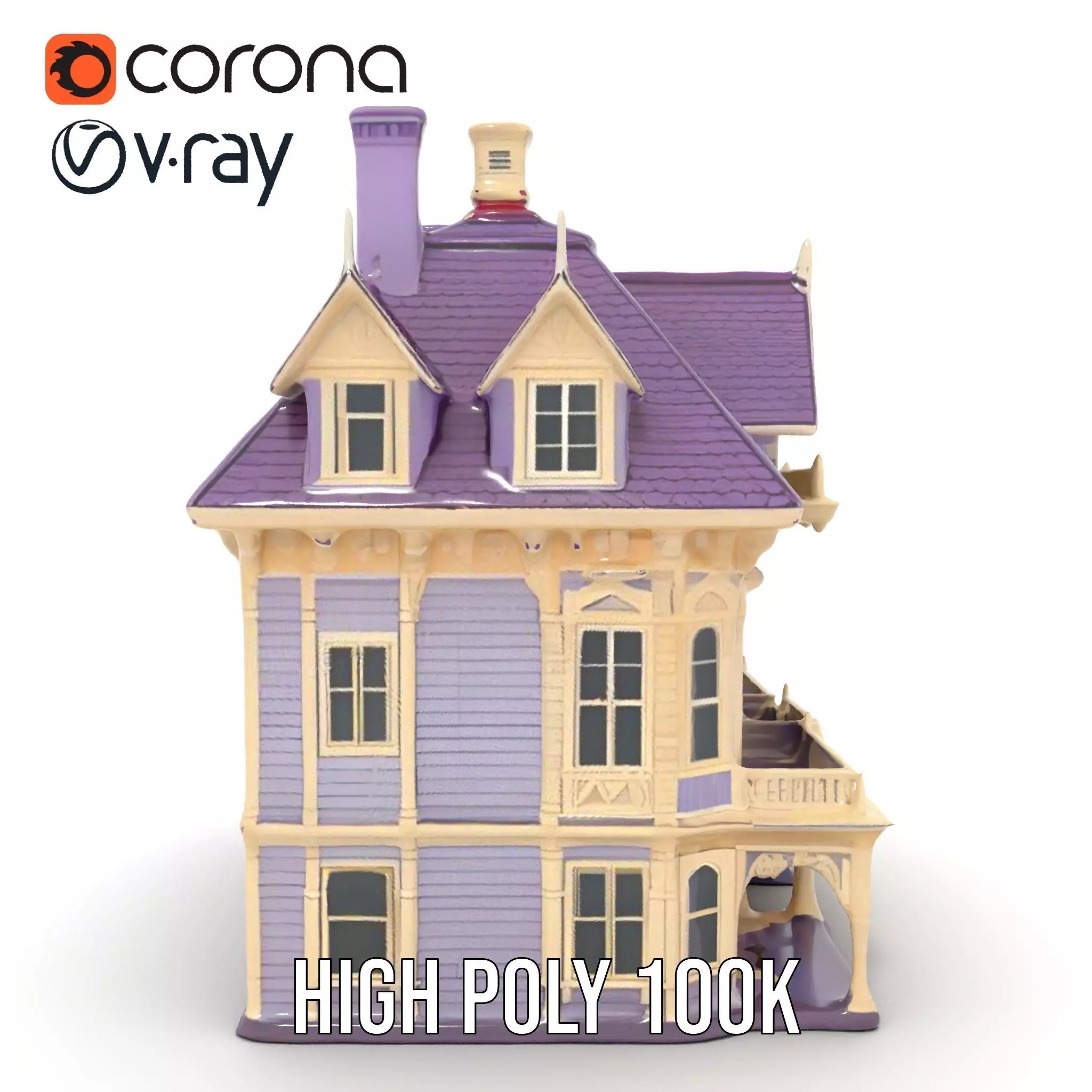 Victorian Lavender House model pack Low-poly 3D model_16