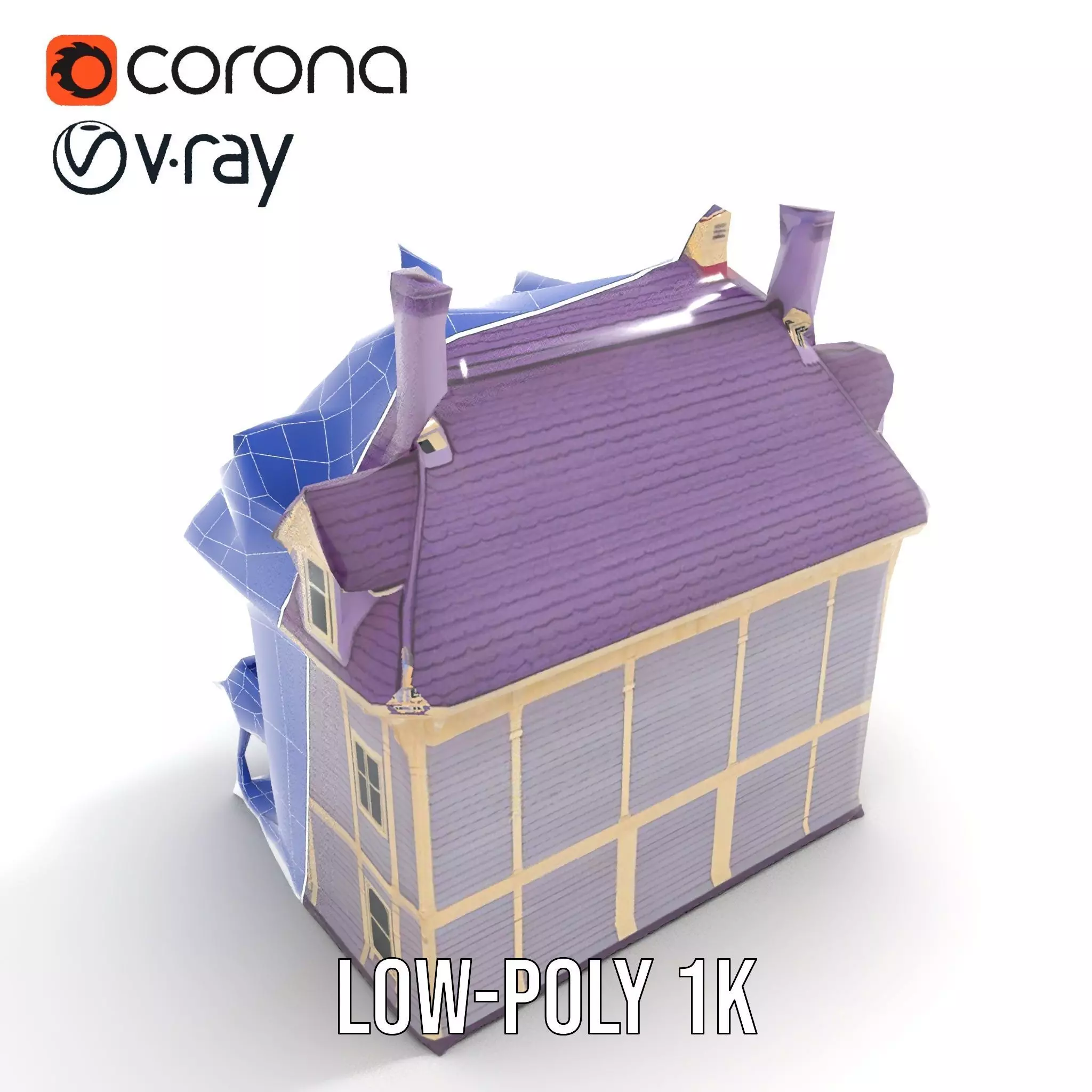 Victorian Lavender House model pack Low-poly 3D model_21