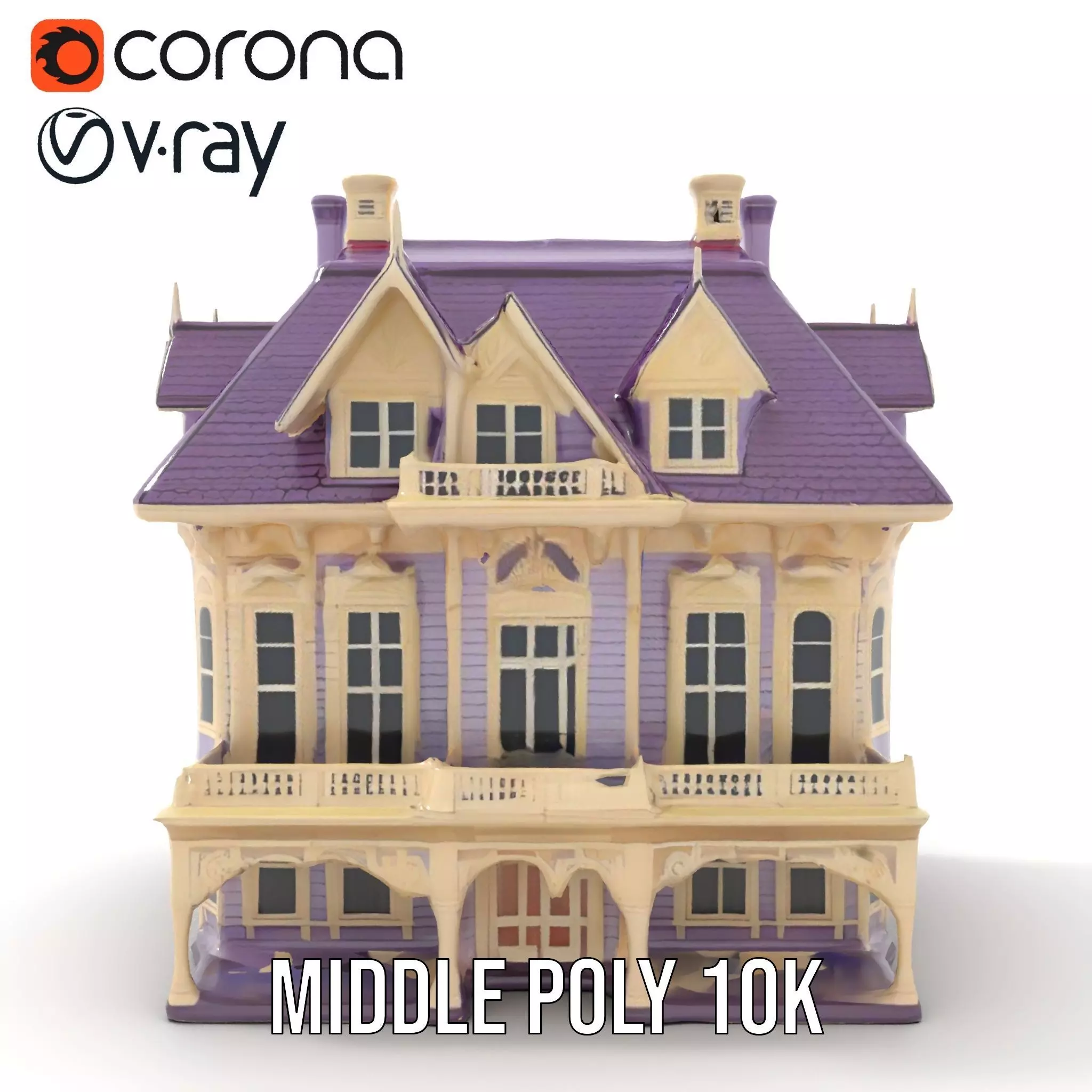 Victorian Lavender House model pack Low-poly 3D model_14