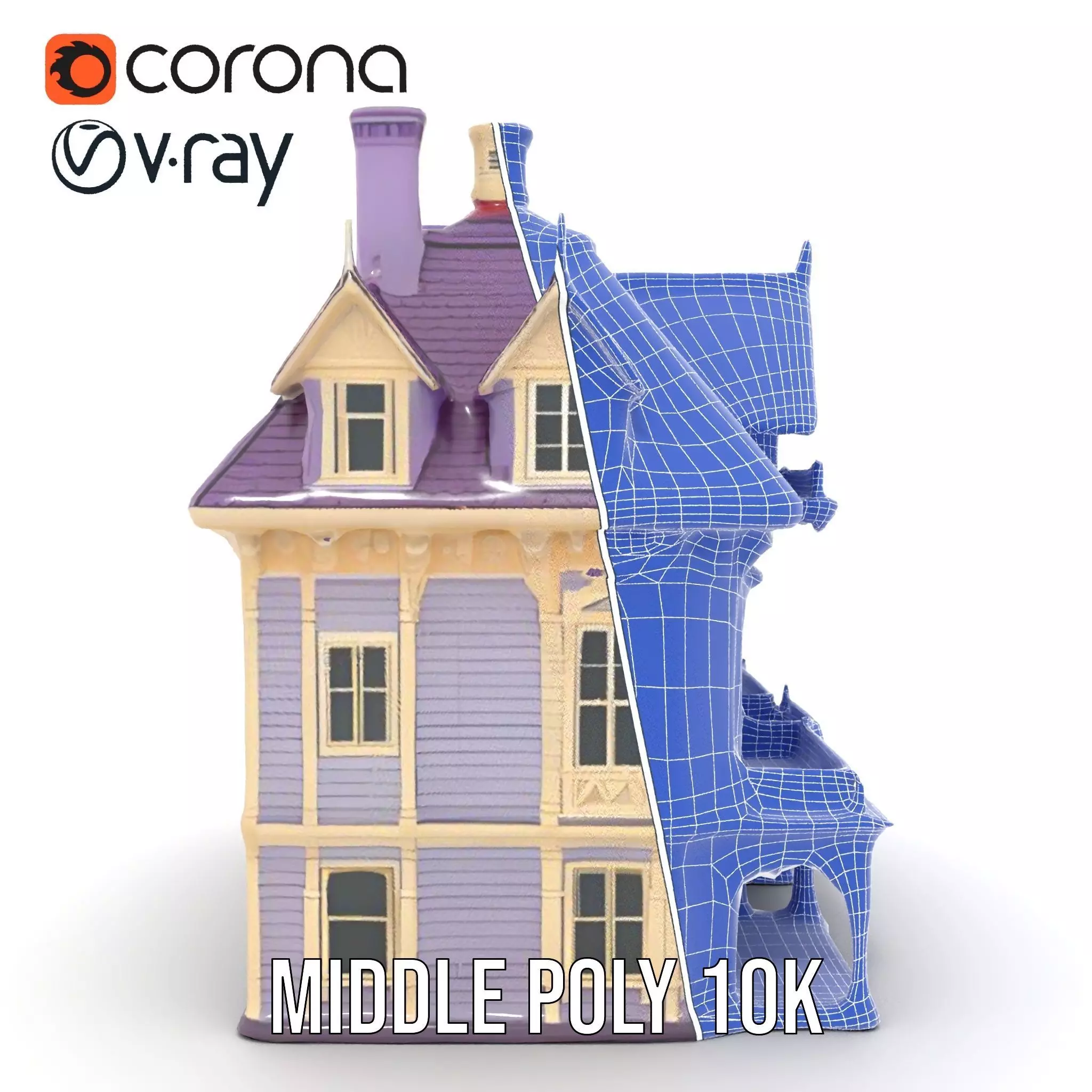 Victorian Lavender House model pack Low-poly 3D model_30