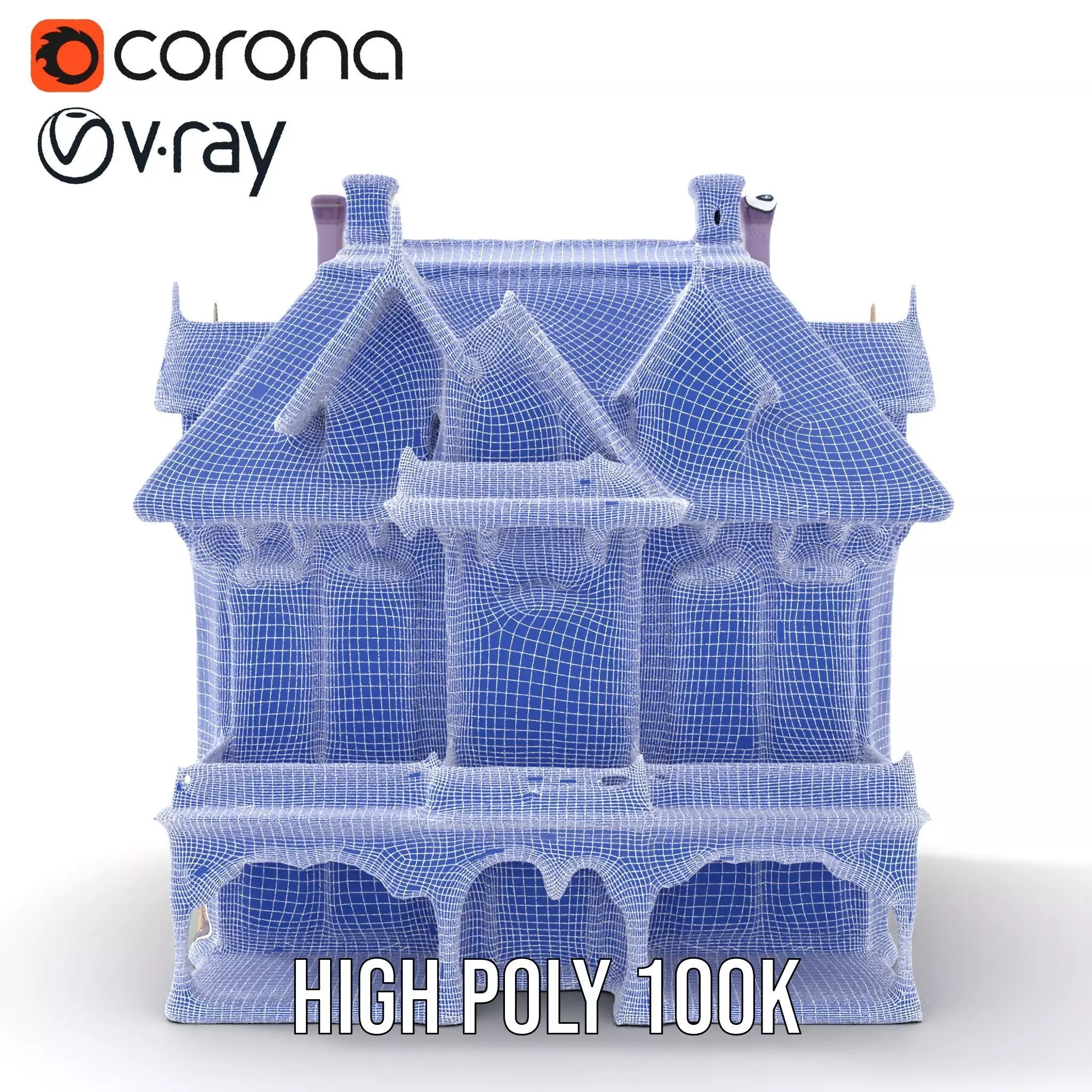 Victorian Lavender House model pack Low-poly 3D model_32