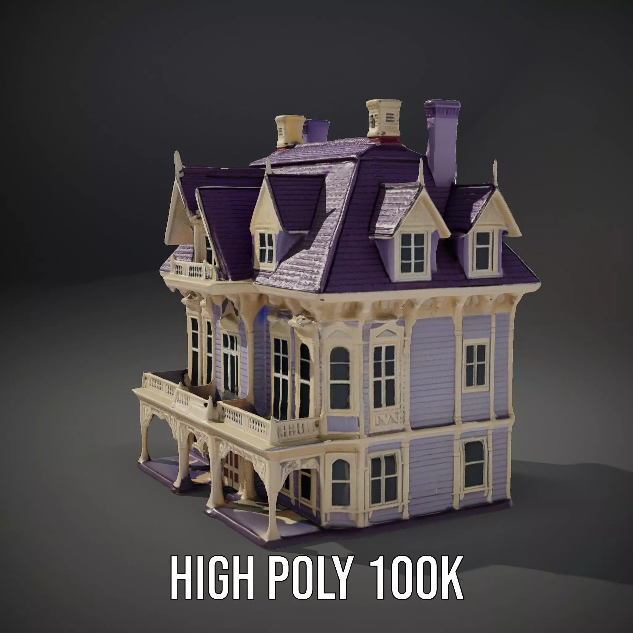 Victorian Lavender House model pack Low-poly 3D model_11