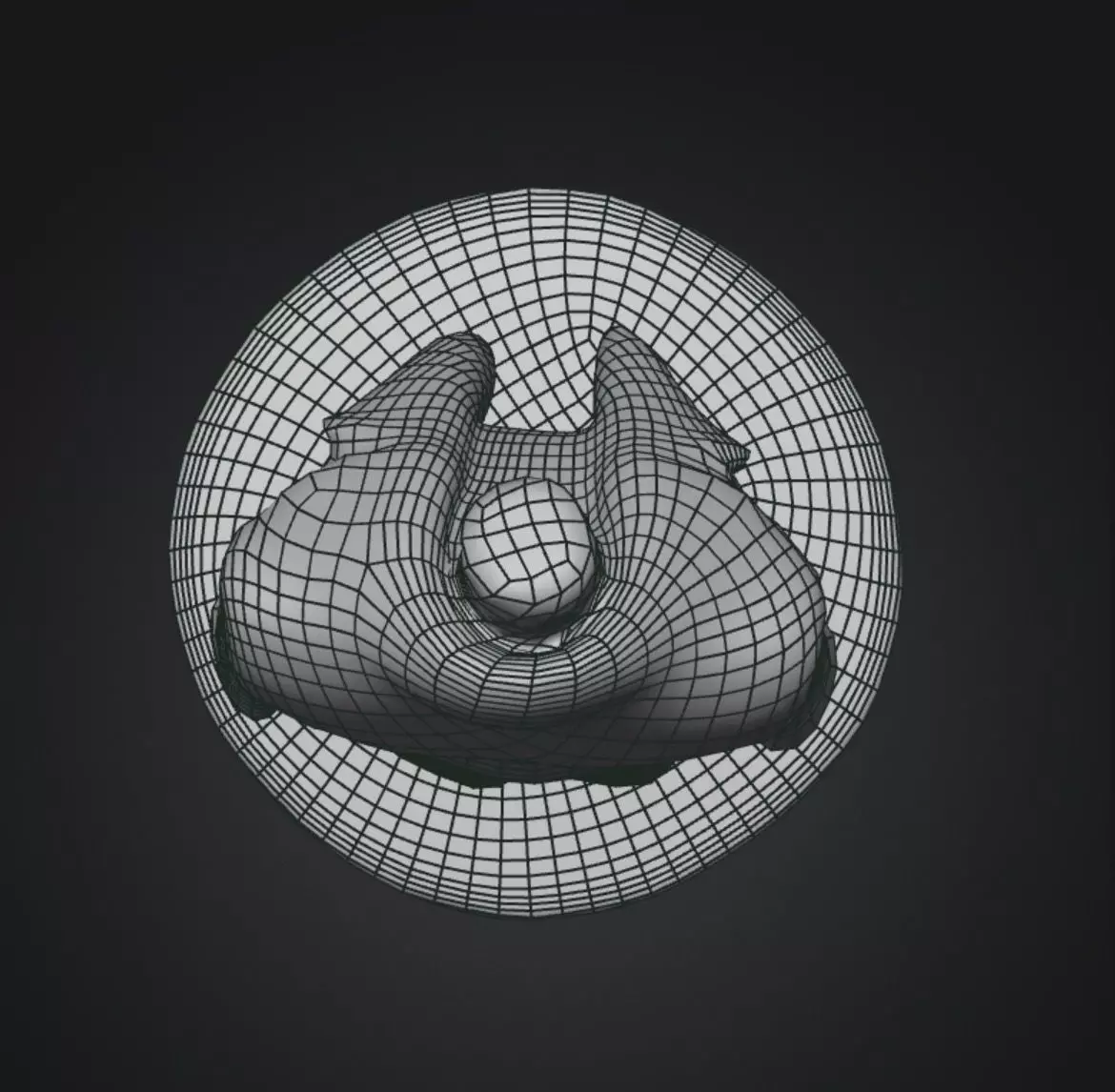 Black long coat with floating stand 3D model_14