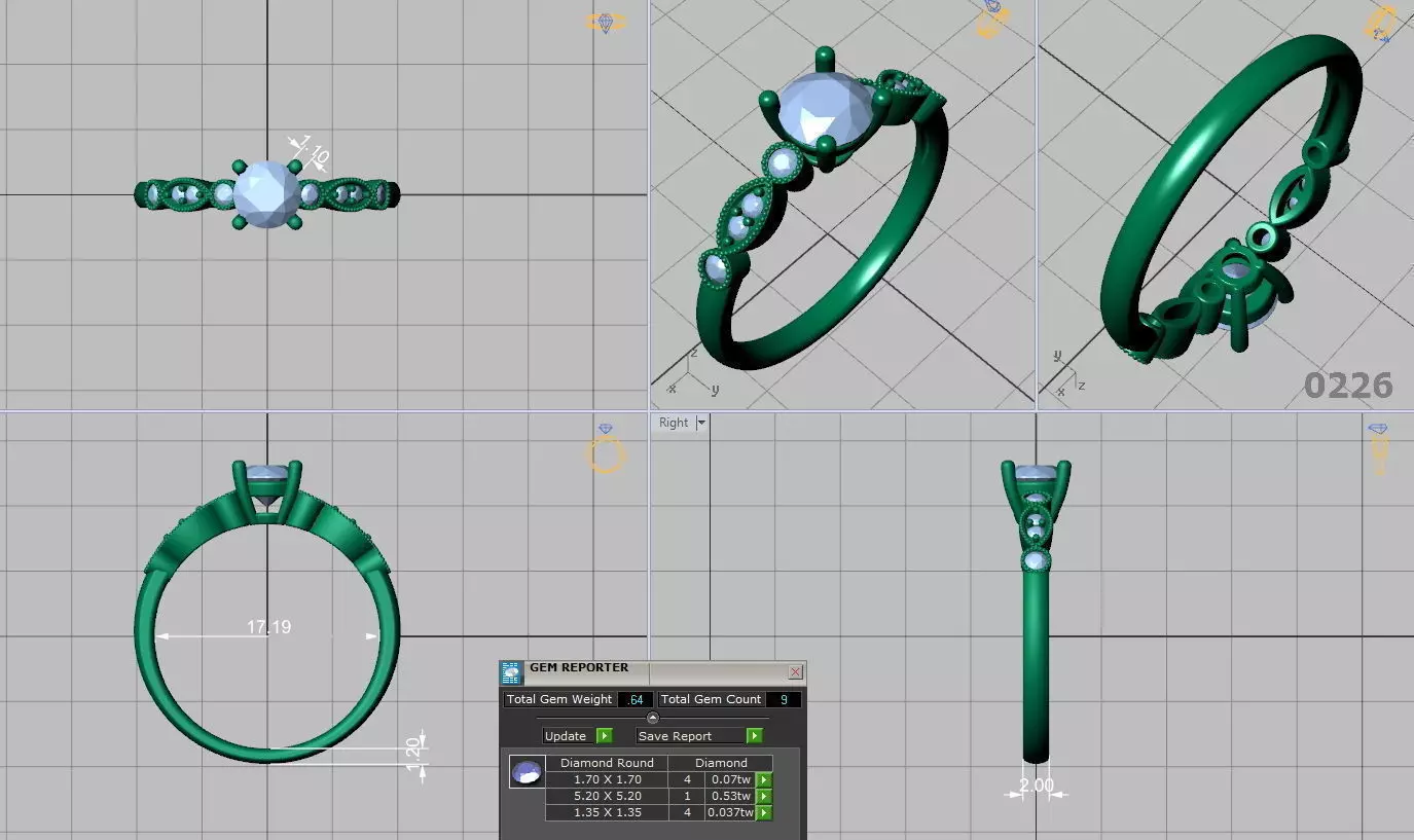 Round diamond engagement ring 3D print model_12