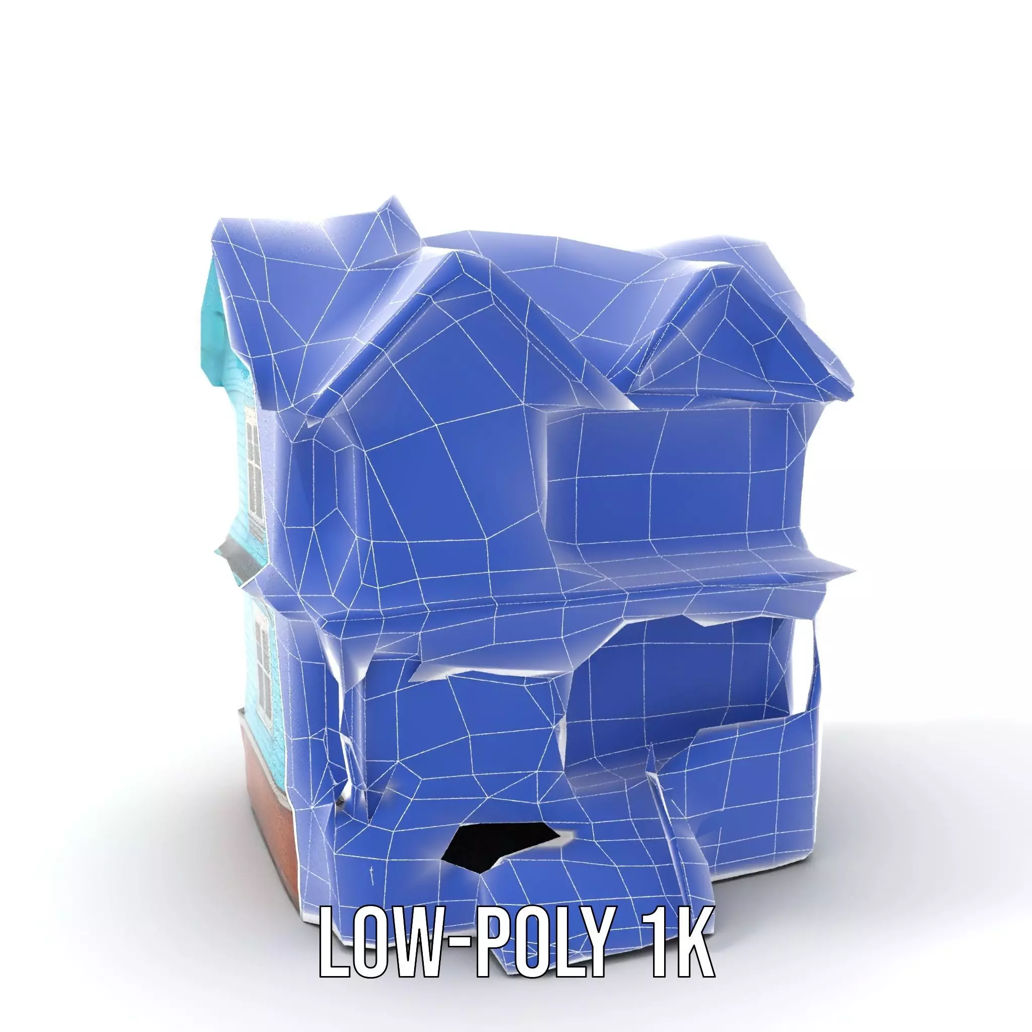 Victorian Turquoise House model pack Low-poly 3D model_26