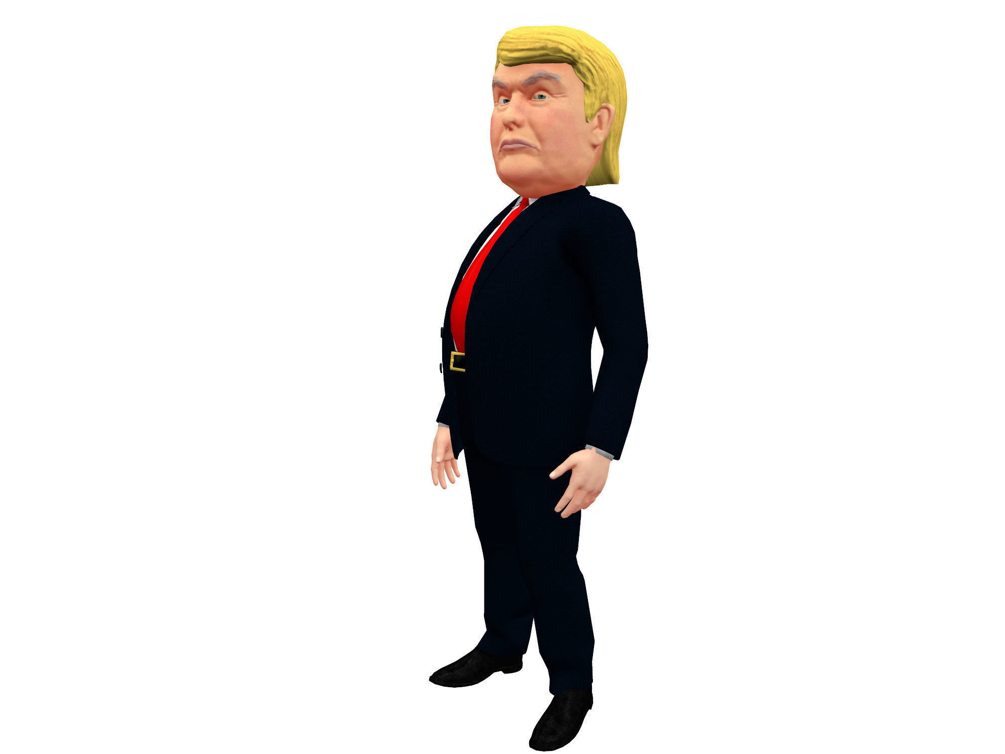 Donald Trump Caricature low poly rigged animated Low-poly 3D model_7