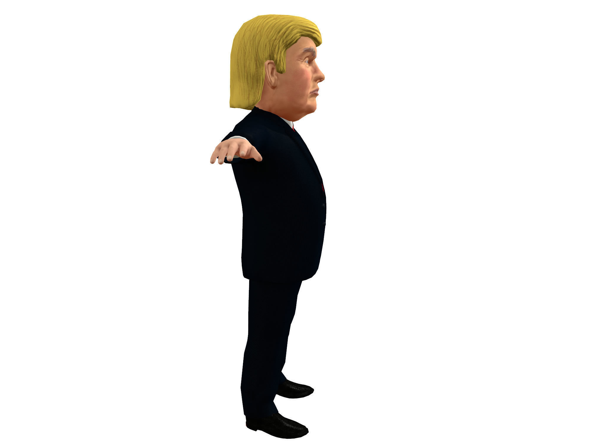 Donald Trump Caricature low poly rigged animated Low-poly 3D model_17