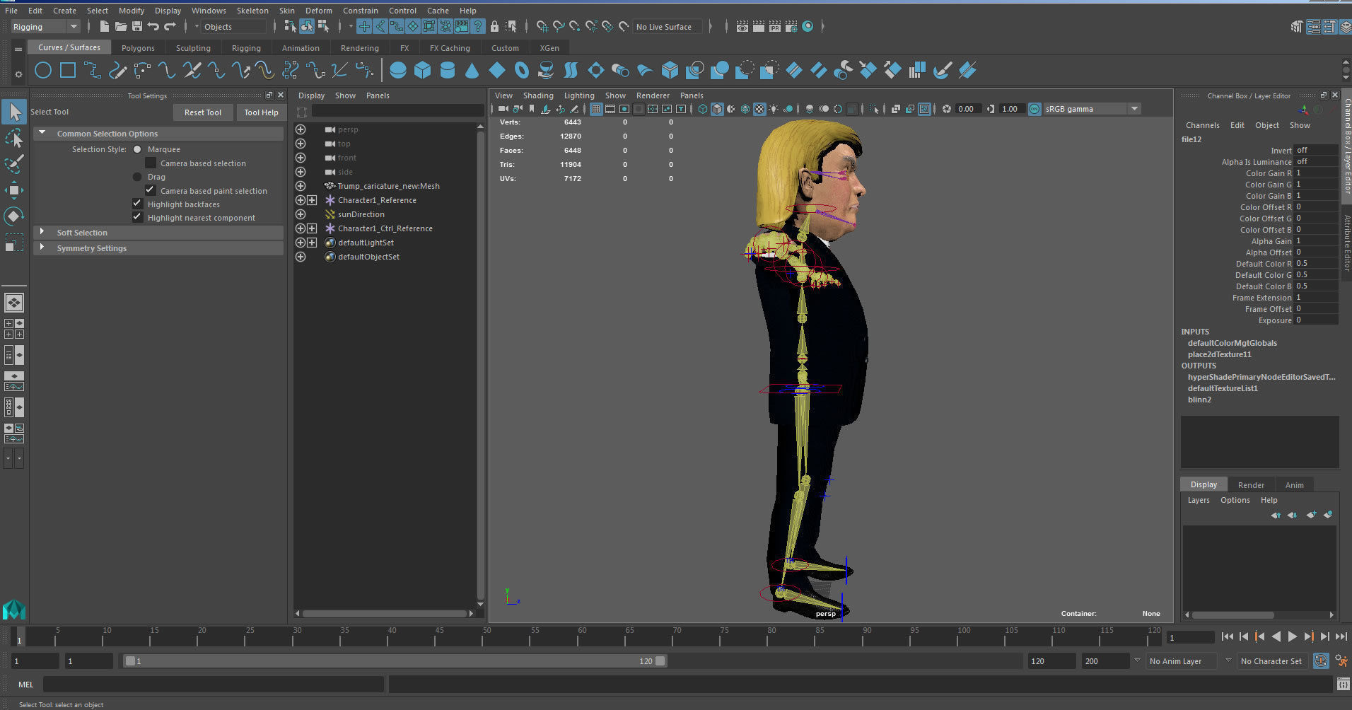 Donald Trump Caricature low poly rigged animated Low-poly 3D model_19
