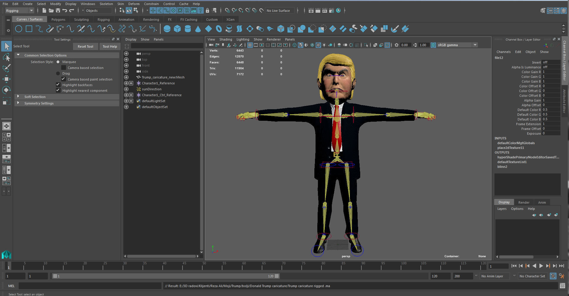 Donald Trump Caricature low poly rigged animated Low-poly 3D model_20