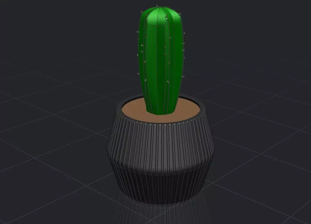 Modern Ribbed Planter Pot 3D print model