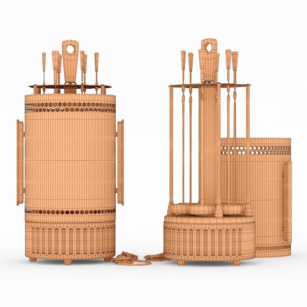 Oven for barbecue 3D model_2