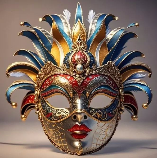 2475Venetian Carnival Mask Color 3D Model magic 3D print model_5