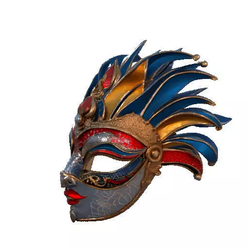 2475Venetian Carnival Mask Color 3D Model magic 3D print model_34