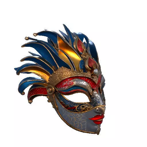 2475Venetian Carnival Mask Color 3D Model magic 3D print model_11