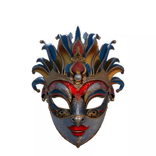 2475Venetian Carnival Mask Color 3D Model magic 3D print model_8