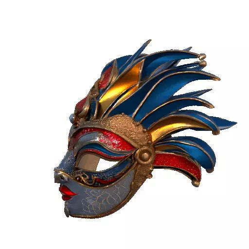 2475Venetian Carnival Mask Color 3D Model magic 3D print model_33