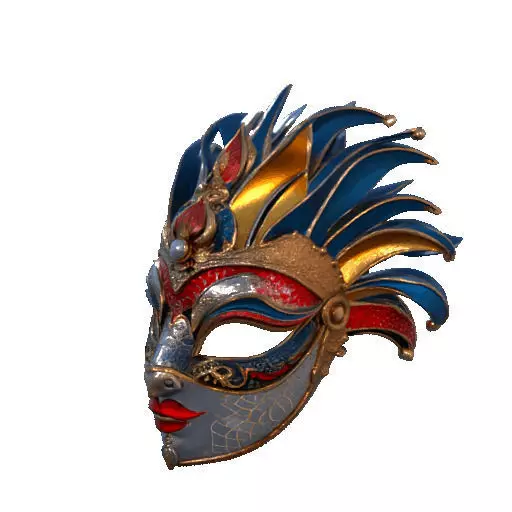 2475Venetian Carnival Mask Color 3D Model magic 3D print model_35