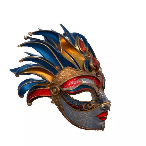 2475Venetian Carnival Mask Color 3D Model magic 3D print model_12