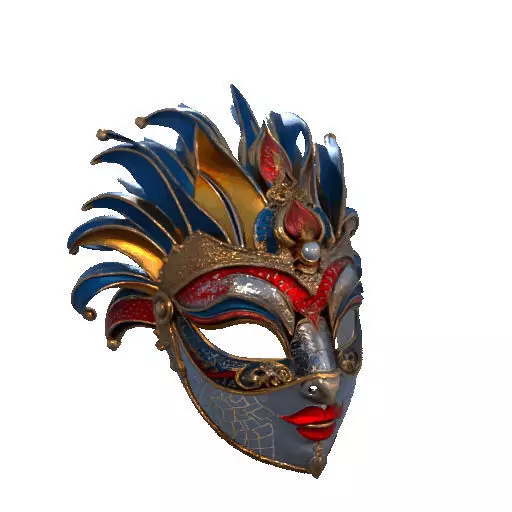 2475Venetian Carnival Mask Color 3D Model magic 3D print model_10