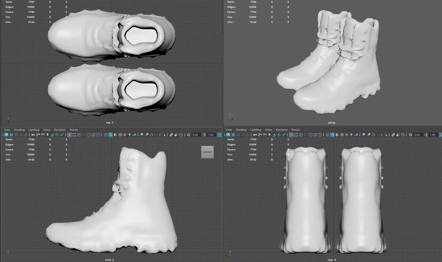 Tactical Desert Combat Boot Low-poly 3D model_11