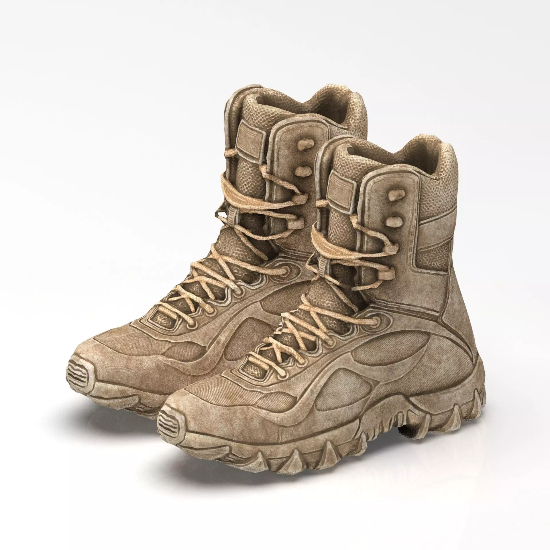 Tactical Desert Combat Boot Low-poly 3D model_13