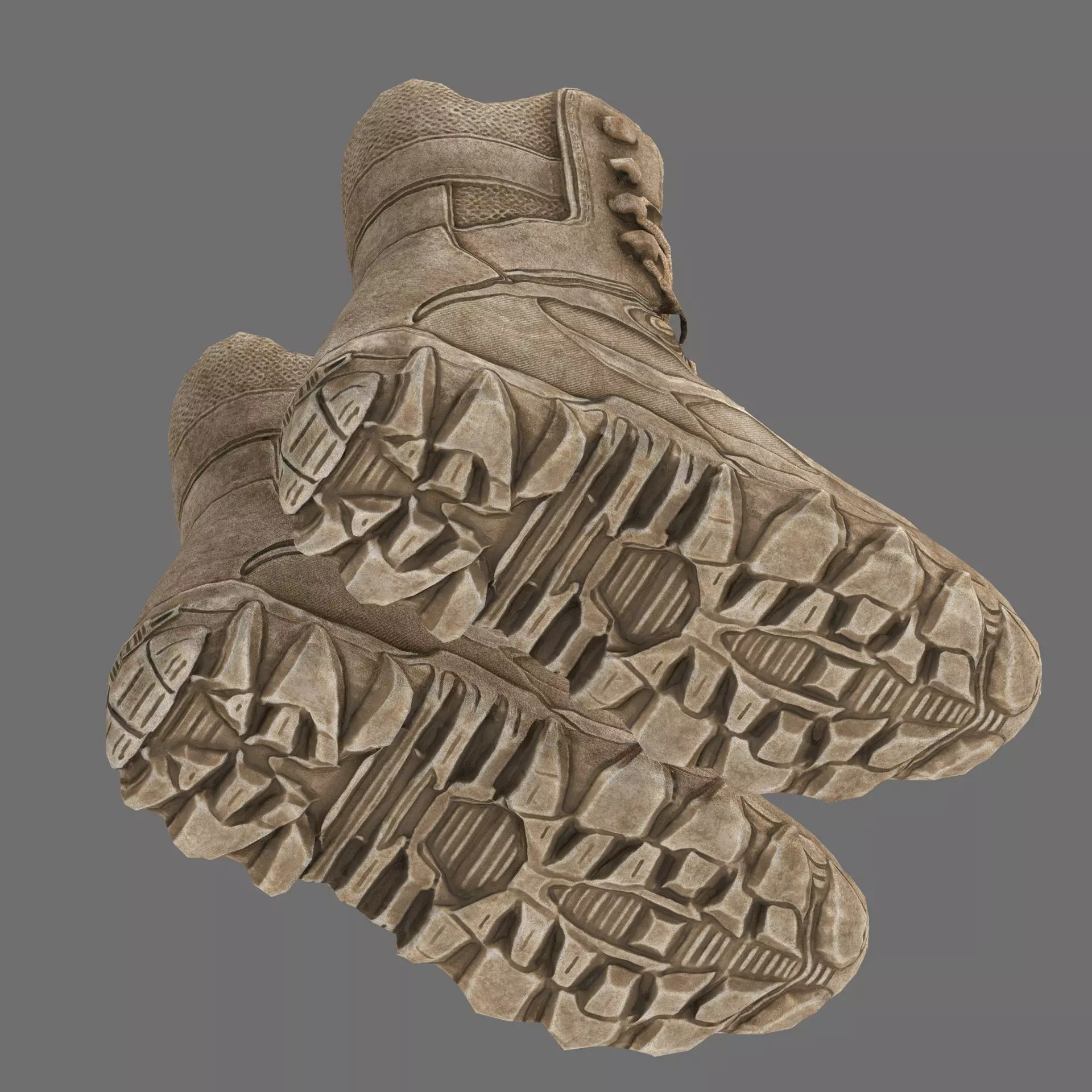 Tactical Desert Combat Boot Low-poly 3D model_14